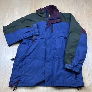 Vintage Columbia Ski Jacket Colorblock Nylon Coat Blue Green Maroon Men’s L